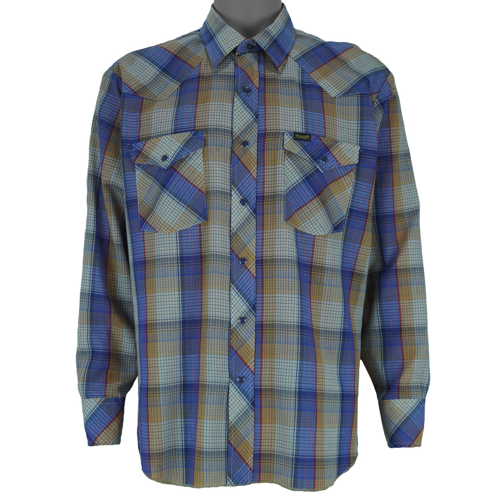 Vintage - Wrangler Plaid Casual Lightweight Shirt 1990s X-Large vintage retro