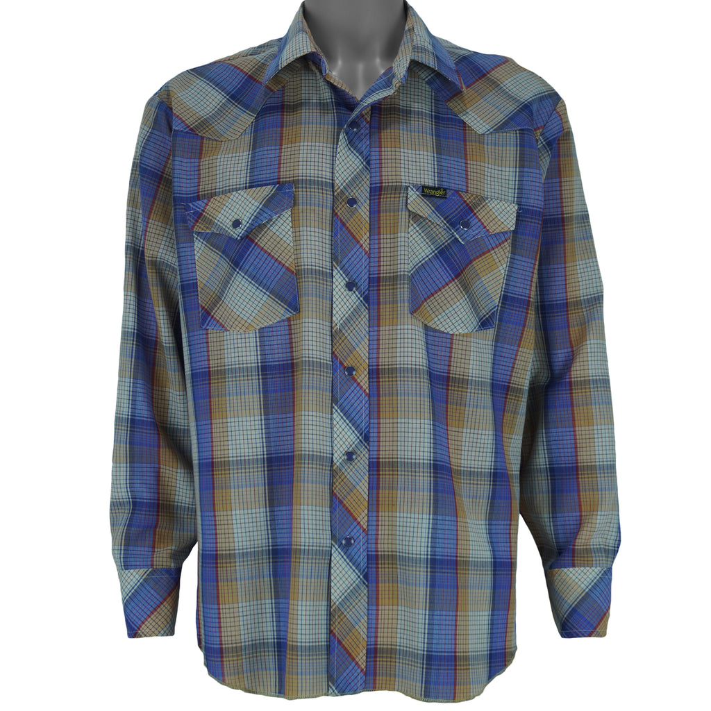 Vintage - Wrangler Plaid Casual Lightweight Shirt 1990s X-Large vintage retro