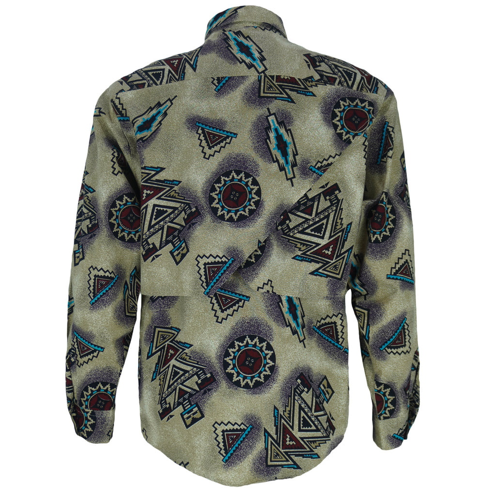 Vintage - Wrangler Southwestern Aztec Pattern Button-Up Shirt 1990s Large Vintage Retro