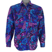 Vintage - Wrangler Vibrant Southwestern Floral Aztec Button-Up Shirt 1990s Medium vintage retro