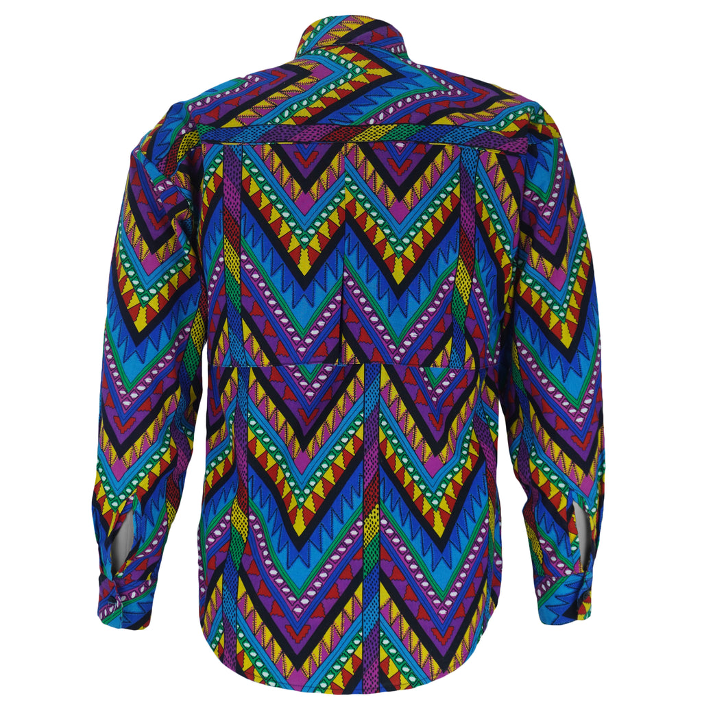 Vintage - Wrangler Multicolor Chevron Geometric Pattern Shirt 1990s Small vintage retro