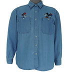 Disney (Jerry Leigh) - Mickey & Minnie Embroidered Denim Shirt 1990s Medium