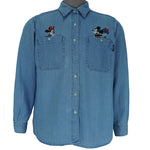 Disney (Jerry Leigh) - Mickey & Minnie Embroidered Denim Shirt 1990s Medium