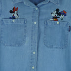 Disney (Jerry Leigh) - Mickey & Minnie Embroidered Denim Shirt 1990s Medium