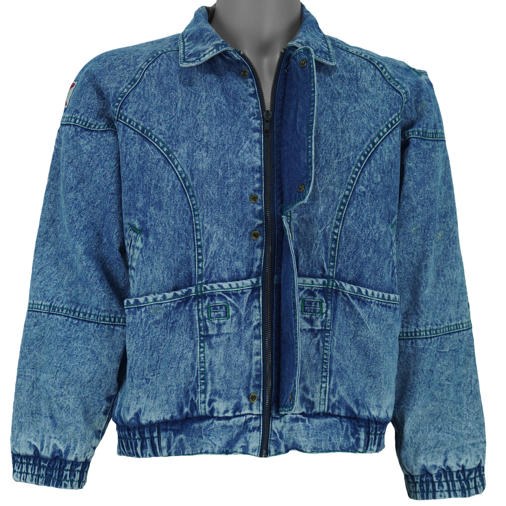 Vintage (Bobson) - Airplane Denim Jacket 1990s Medium vintage retro
