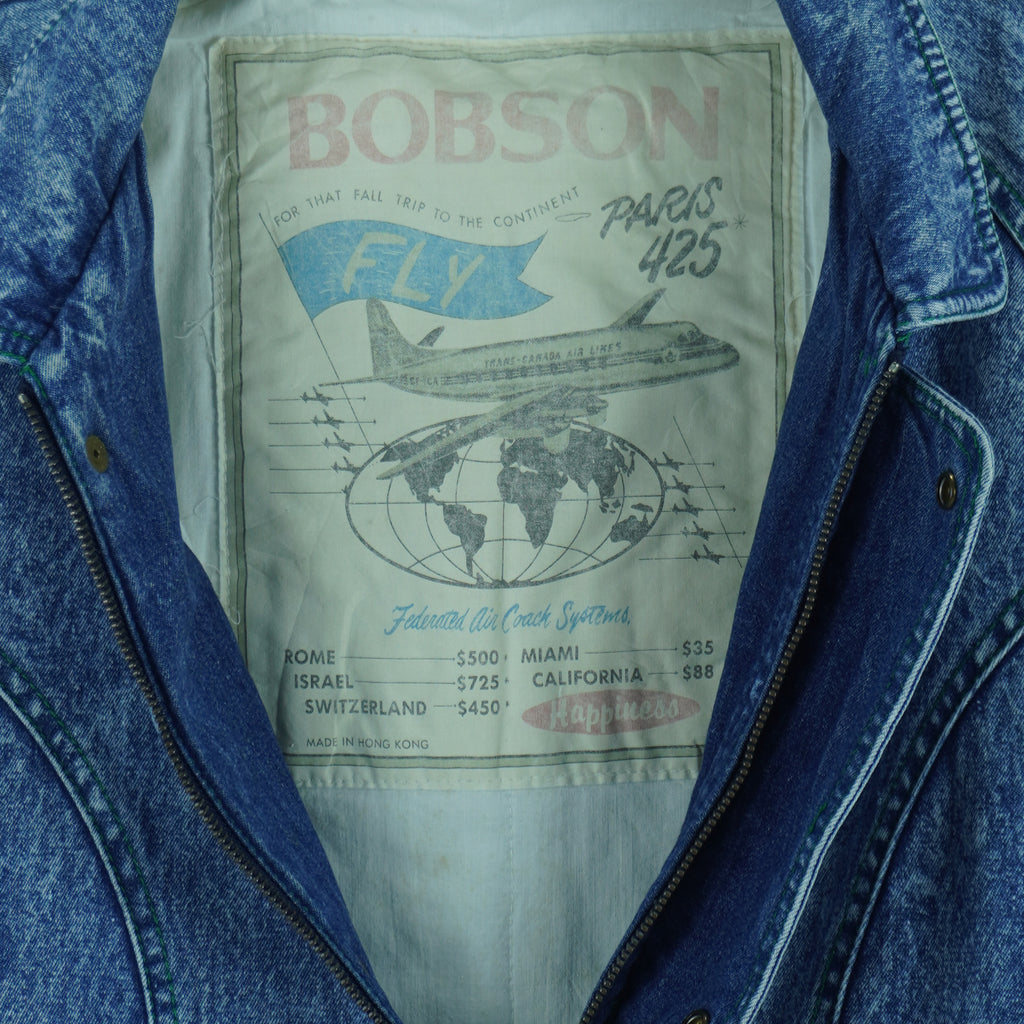 Vintage (Bobson) - Airplane Denim Jacket 1990s Medium vintage retro