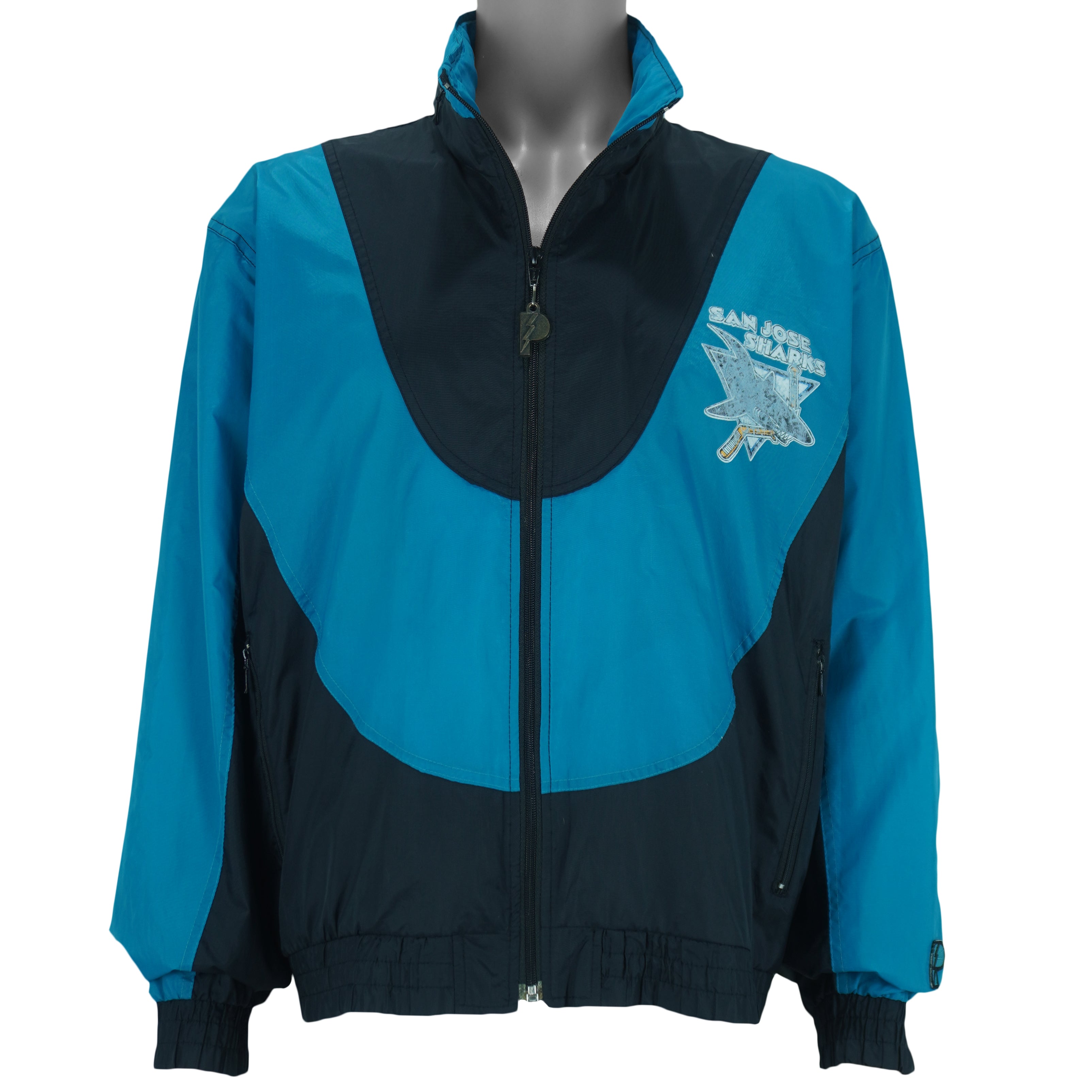 NHL (Pro Player) - San Jose Sharks Windbreaker 1990s Large  vintage retro hockey
