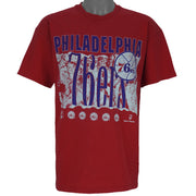 NBA (Team Hanes) - Philadelphia 76ers Single Stitch T-Shirt 1990s X-Large vintage retro basketball