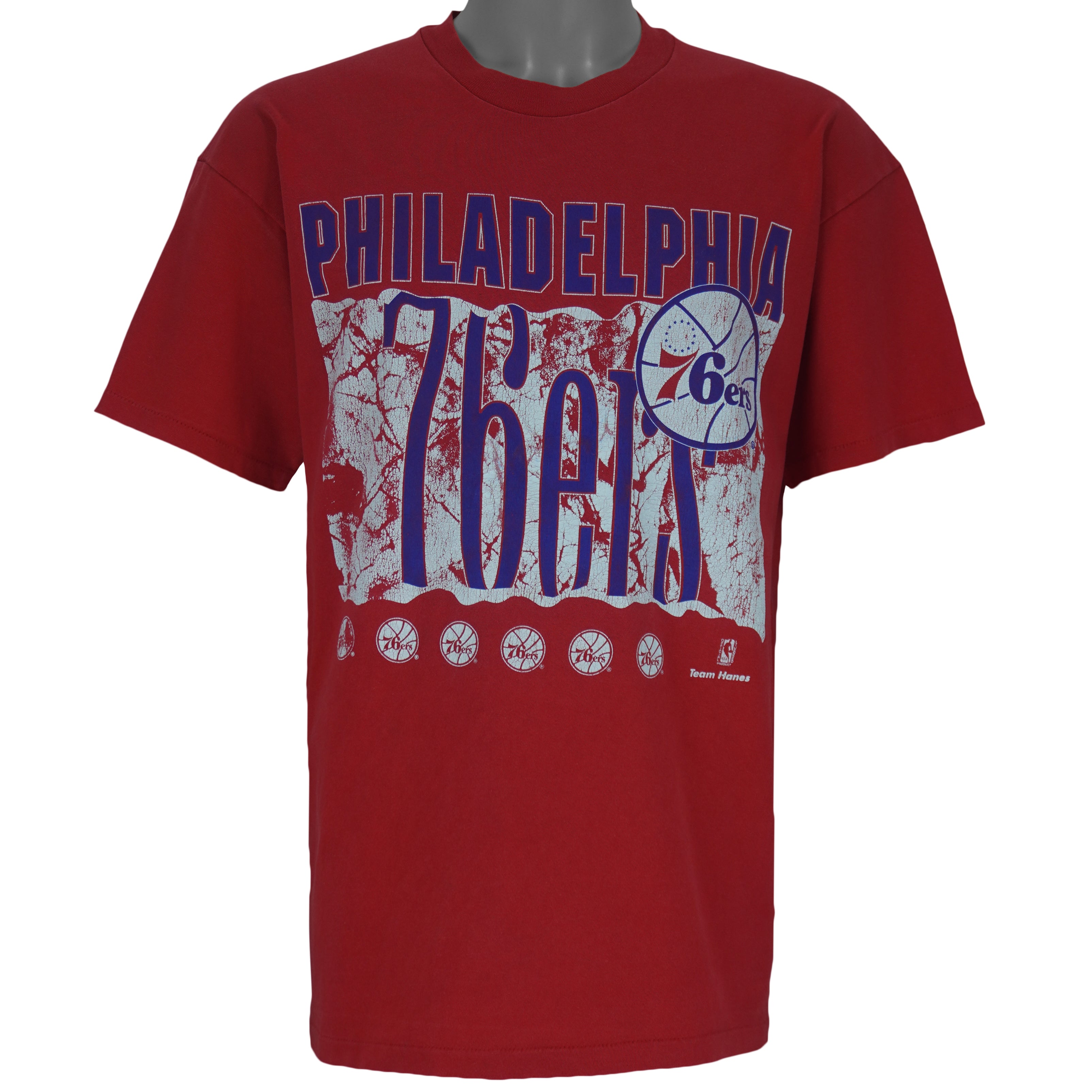 NBA (Team Hanes) - Philadelphia 76ers Single Stitch T-Shirt 1990s X-Large vintage retro basketball
