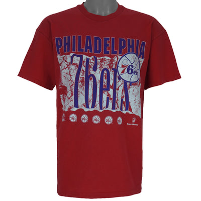 NBA (Team Hanes) - Philadelphia 76ers Single Stitch T-Shirt 1990s X-Large