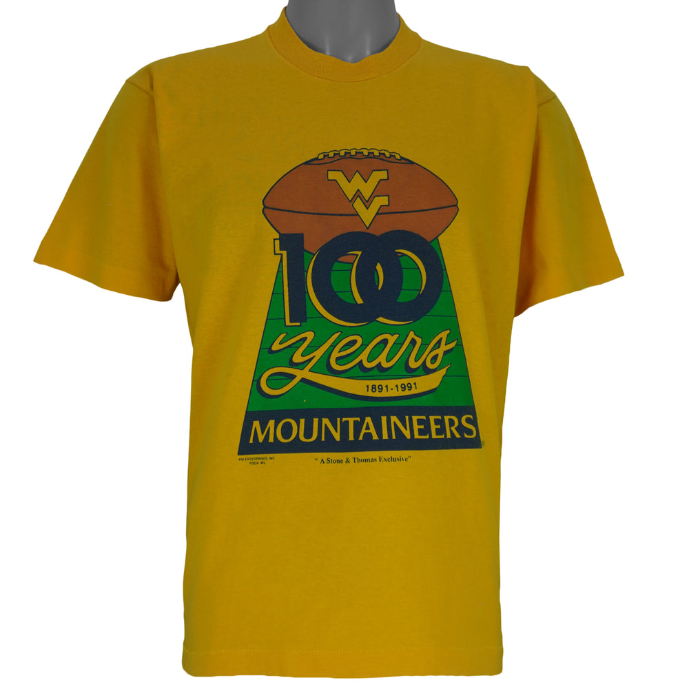 NCAA - West Virginia Mountaineers 100 Years T-Shirt 1991 Medium vintage retro football college