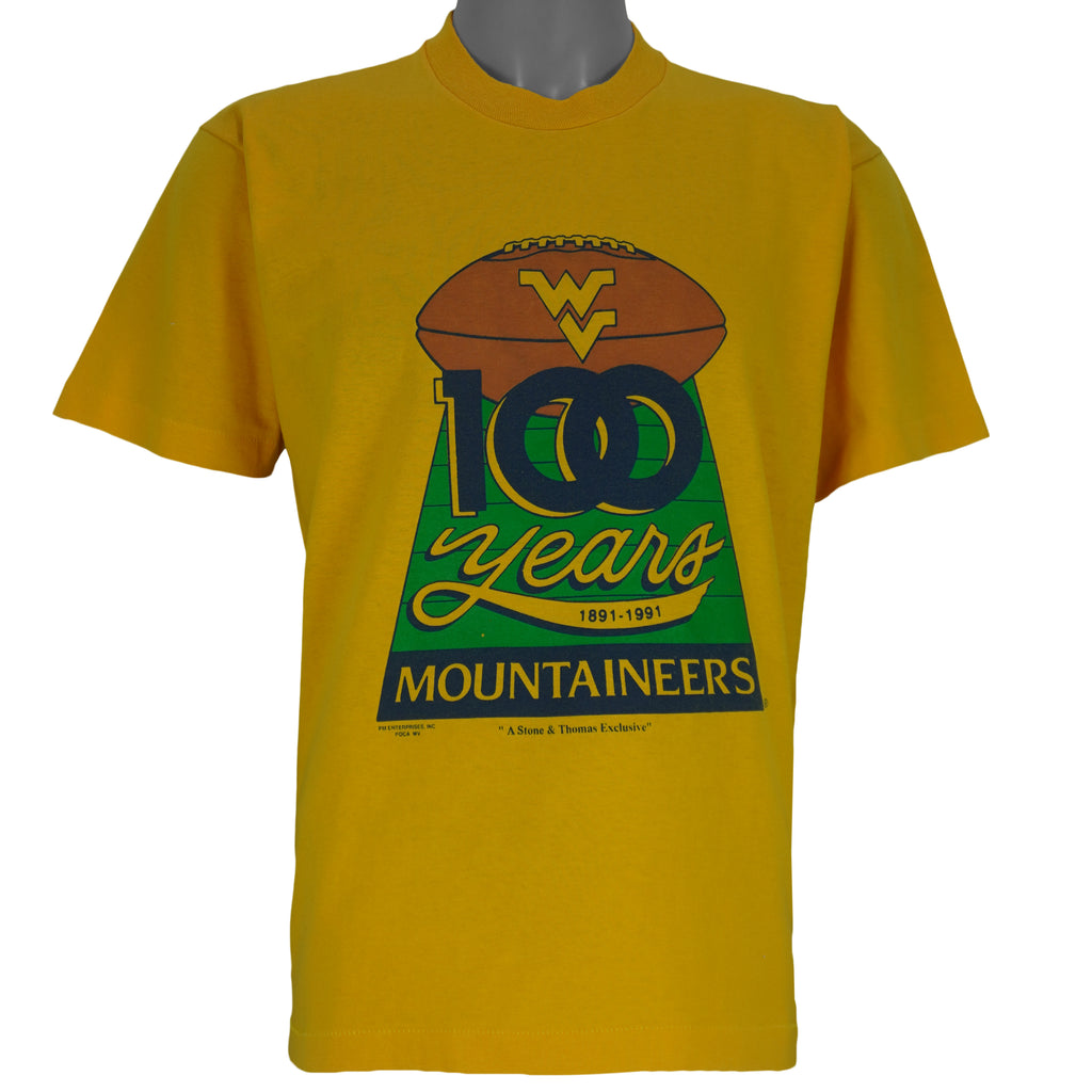NCAA - West Virginia Mountaineers 100 Years T-Shirt 1991 Medium vintage retro football college