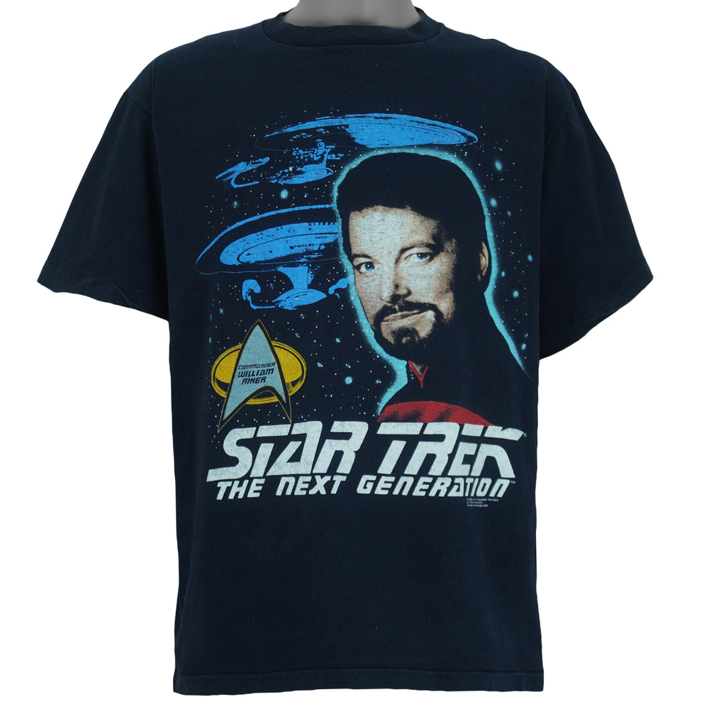 Vintage (Paramount Picture) - Star Trek The Next Generation Commander William Riker T-Shirt 1991 X-Large vintage retro