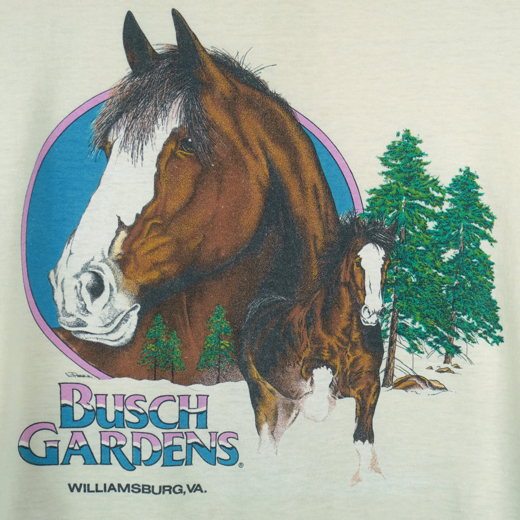 Vintage (Signal) - Busch Gardens Williamsburg Horse Graphic T-Shirt 1990s Large Vintage Retro