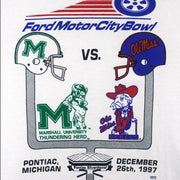 NCAA (Lee) - Marshall Thundering Herd vs. Ole Miss Rebels T-Shirt 1997 Large Vintage Retro