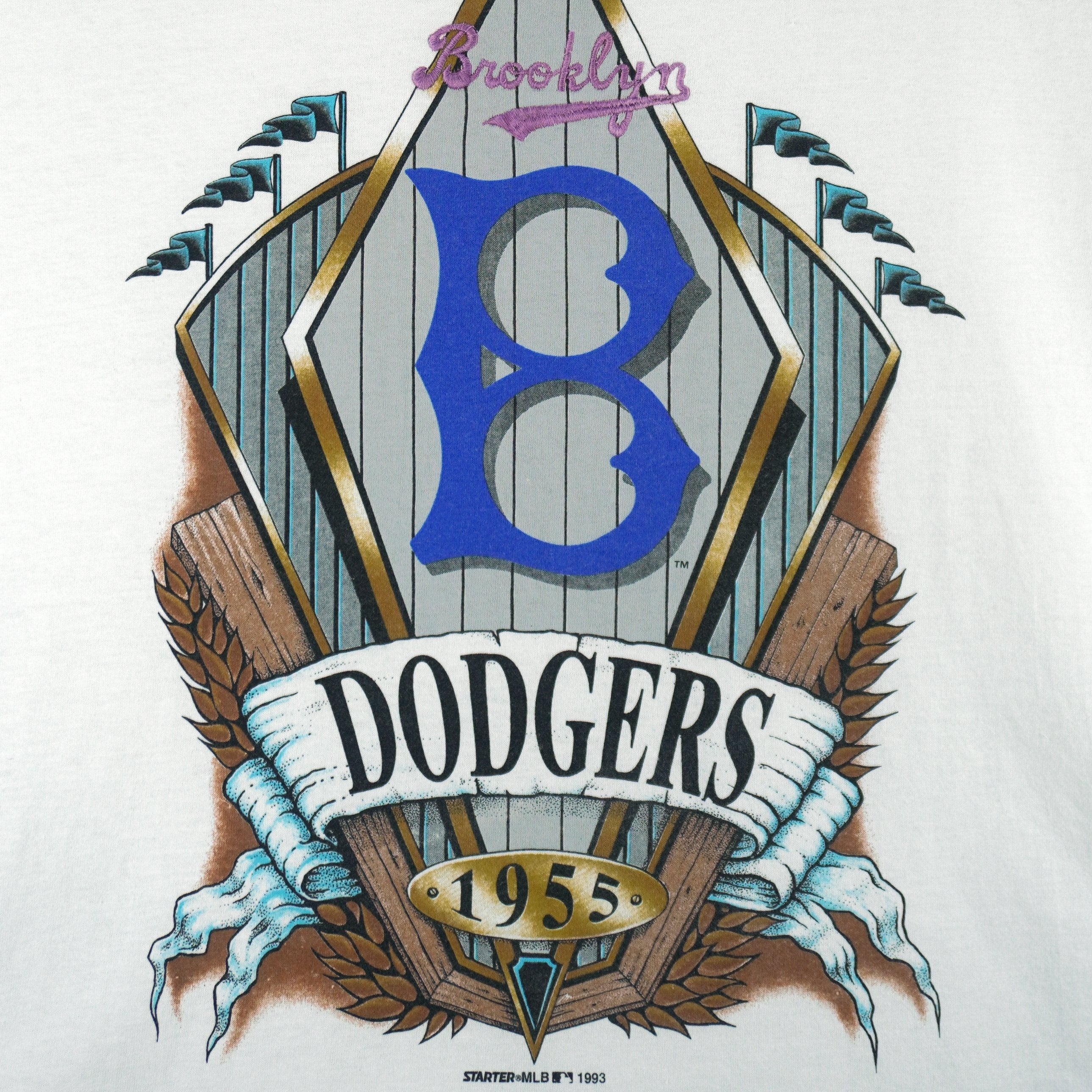 Starter - Brooklyn Dodgers 1955 World Series T-Shirt Large Vintage Retro Baseball