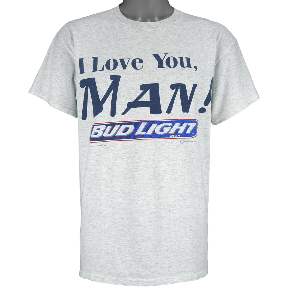 Budweiser (Delta) - Bud Light I Love You Man Single Stitch T-Shirt 1995 Large Vintage Retro