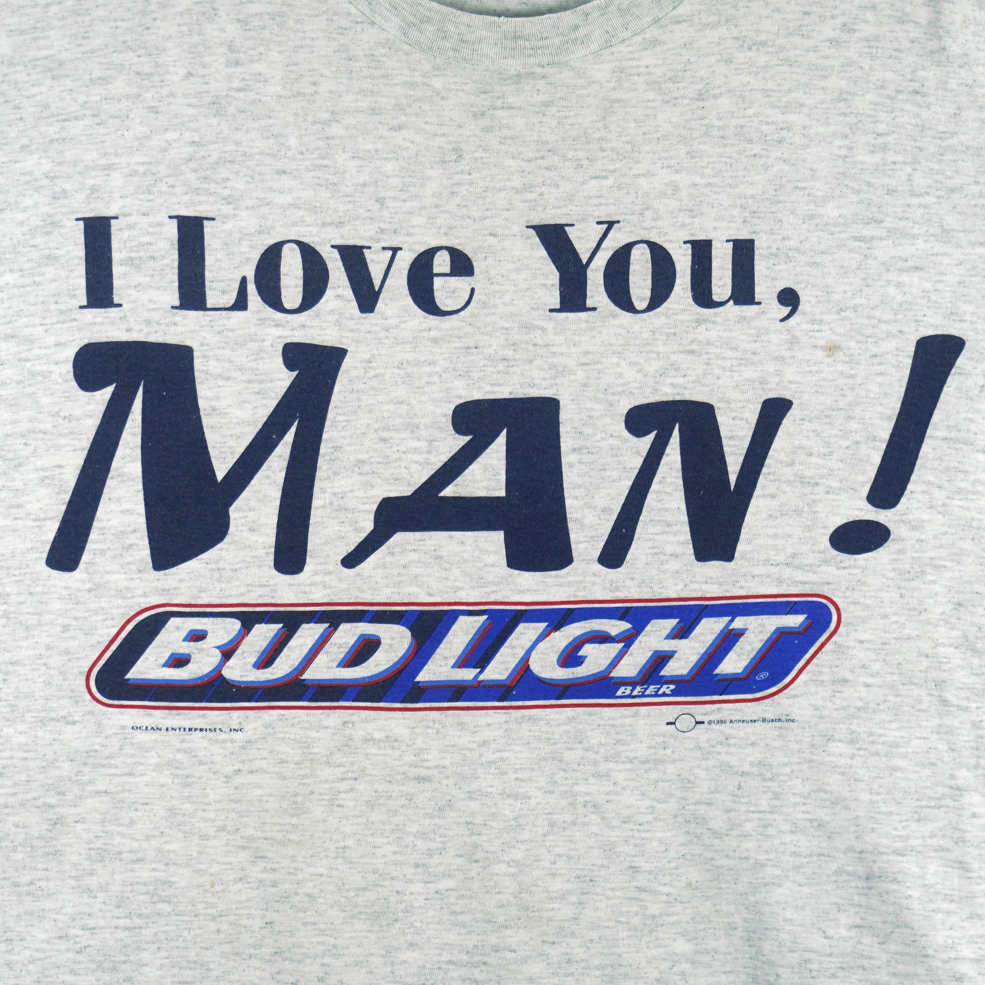 Budweiser (Delta) - Bud Light I Love You Man Single Stitch T-Shirt 1995 Large Vintage Retro