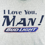 Budweiser (Delta) - Bud Light I Love You Man Single Stitch T-Shirt 1995 Large Vintage Retro