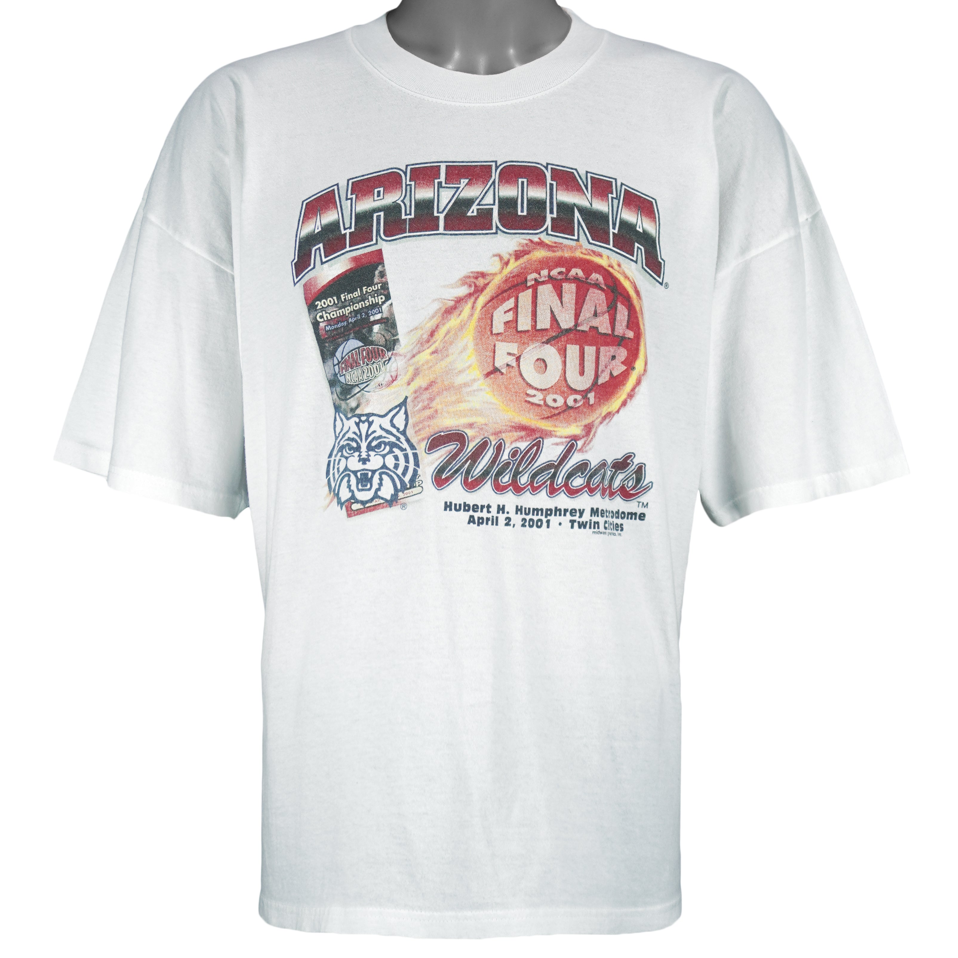NCAA (Gildan) - Arizona Wildcats Final Four T-Shirt 2001 XX-Large Vintage Retro