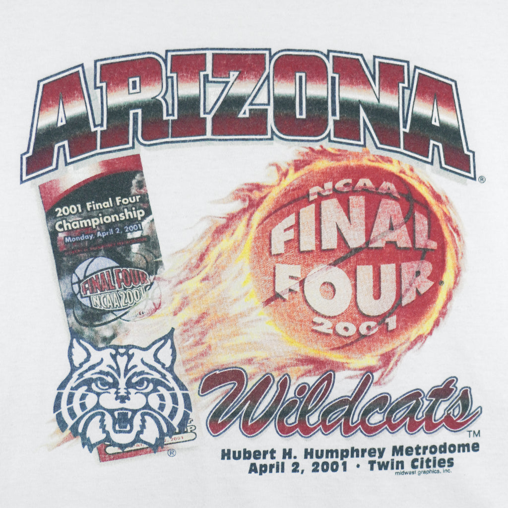 NCAA (Gildan) - Arizona Wildcats Final Four T-Shirt 2001 XX-Large Vintage Retro