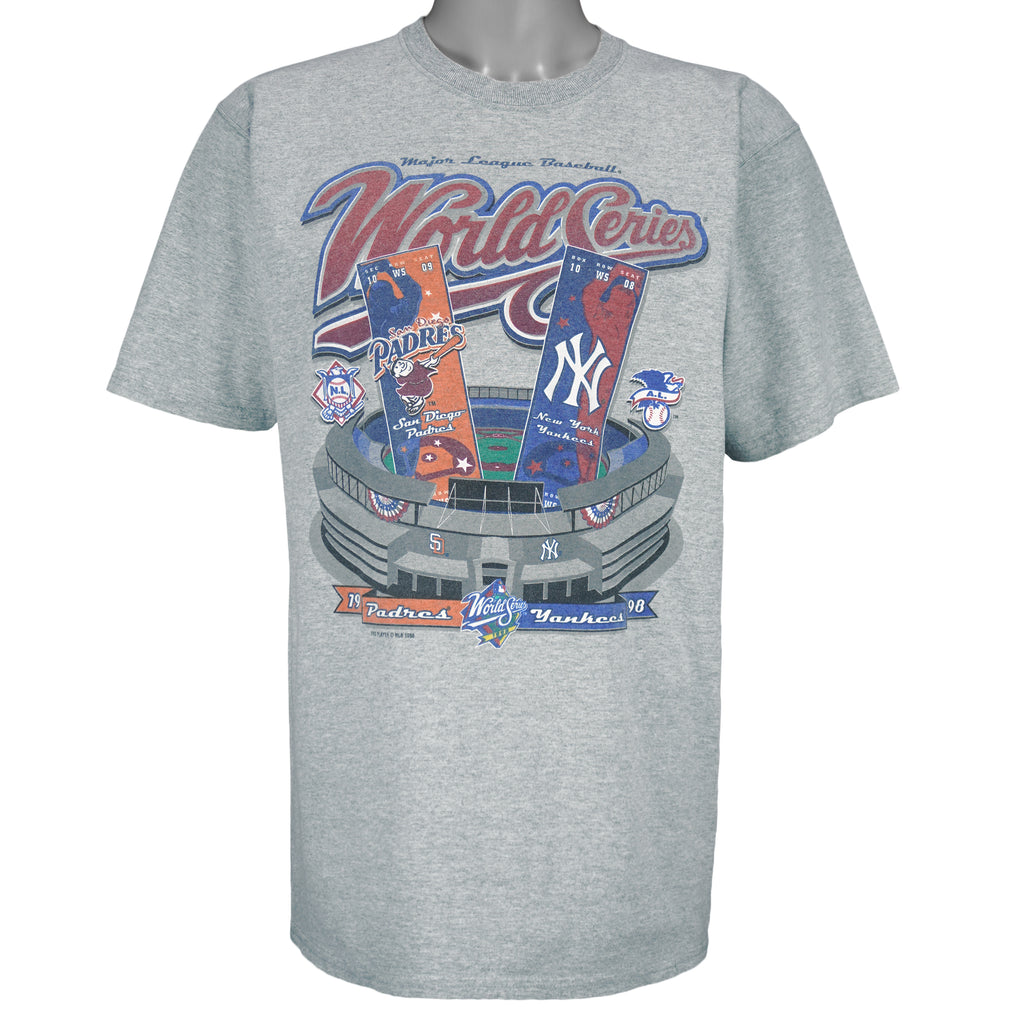 MLB - World Series New York Yankees vs San Diego Padres T-Shirt 1998 Large Vintage Retro Baseball