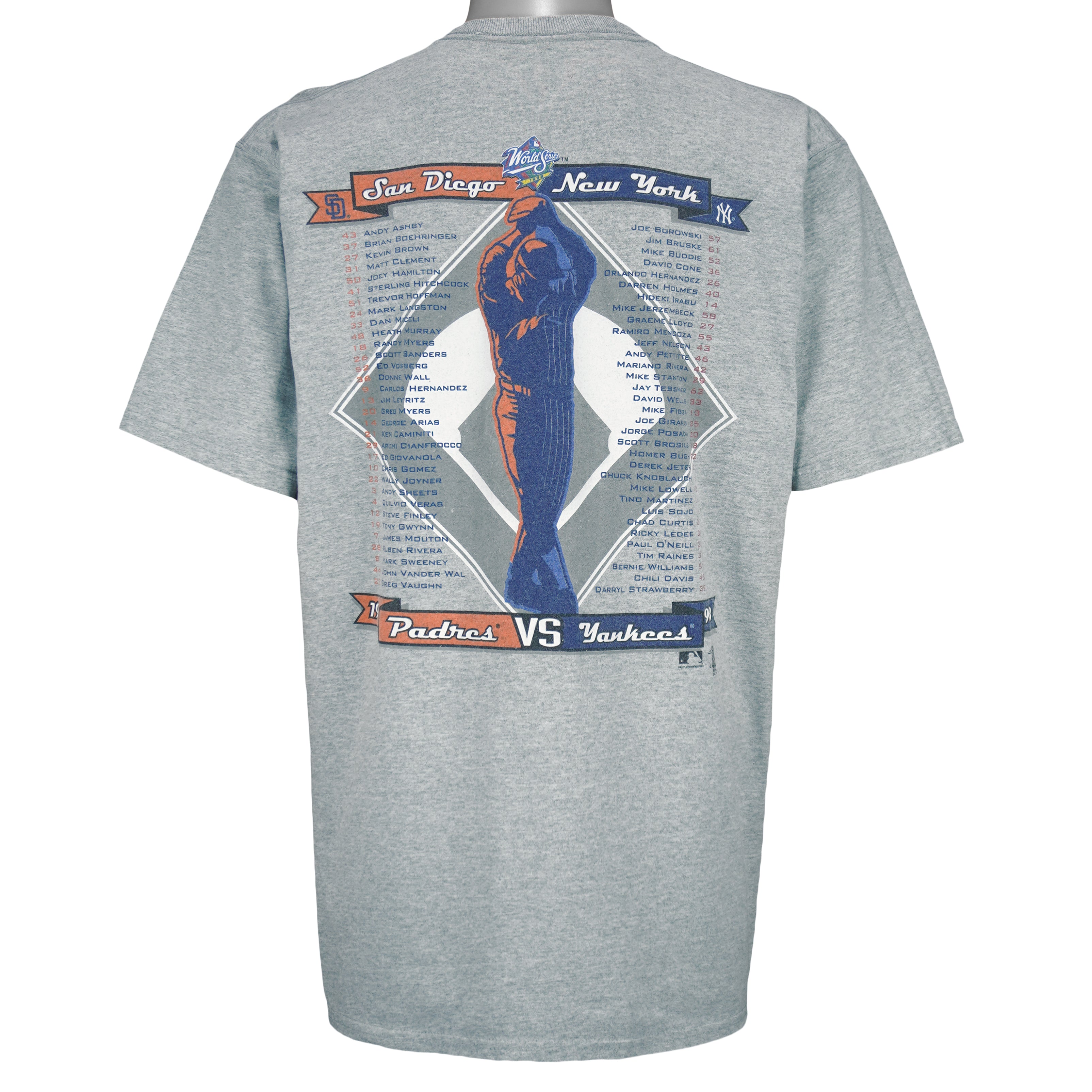 MLB - World Series New York Yankees vs San Diego Padres T-Shirt 1998 Large Vintage Retro Baseball