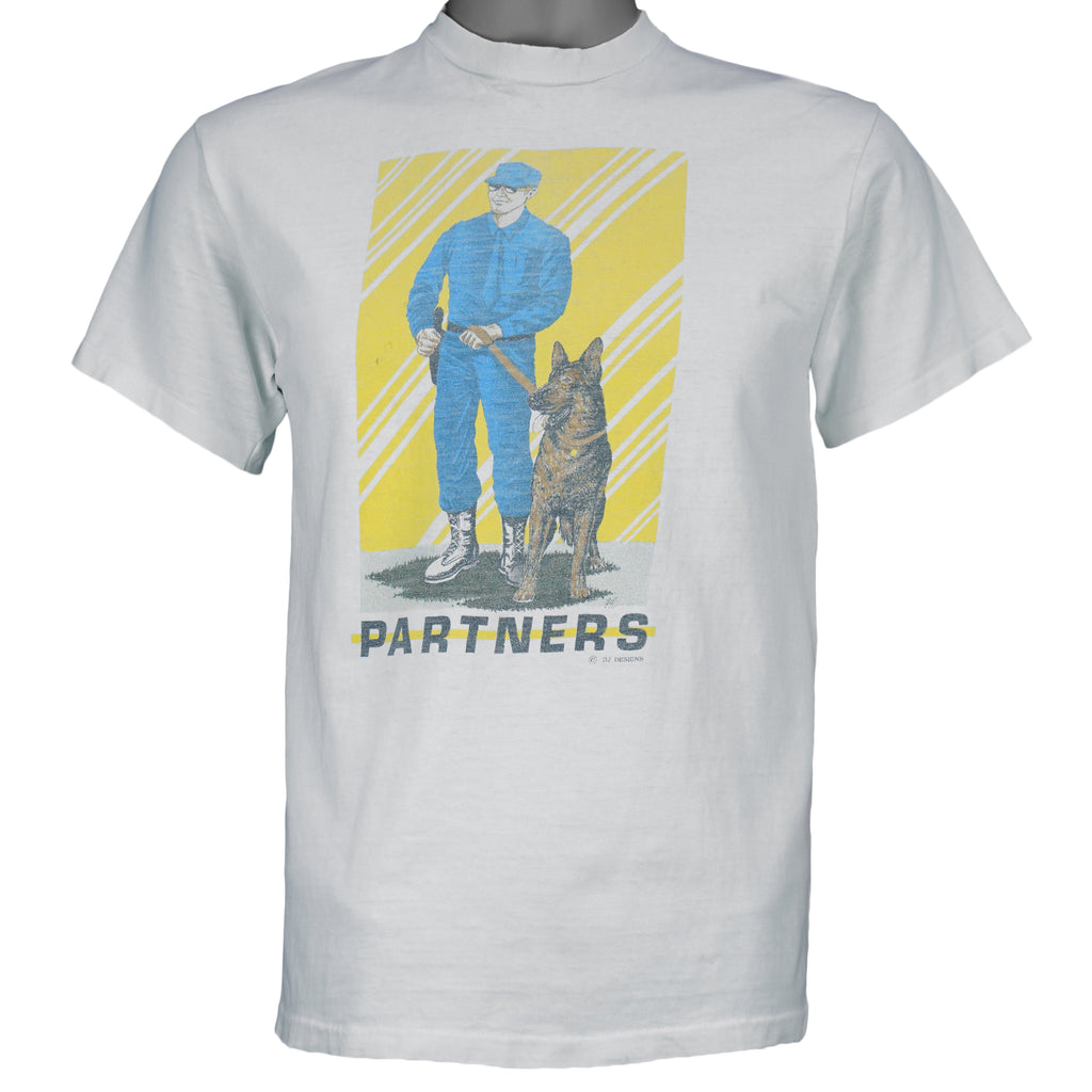Vintage (Hanes) - Partners Dog Handler Single Stitch T-Shirt 1990s Medium Vintage Retro