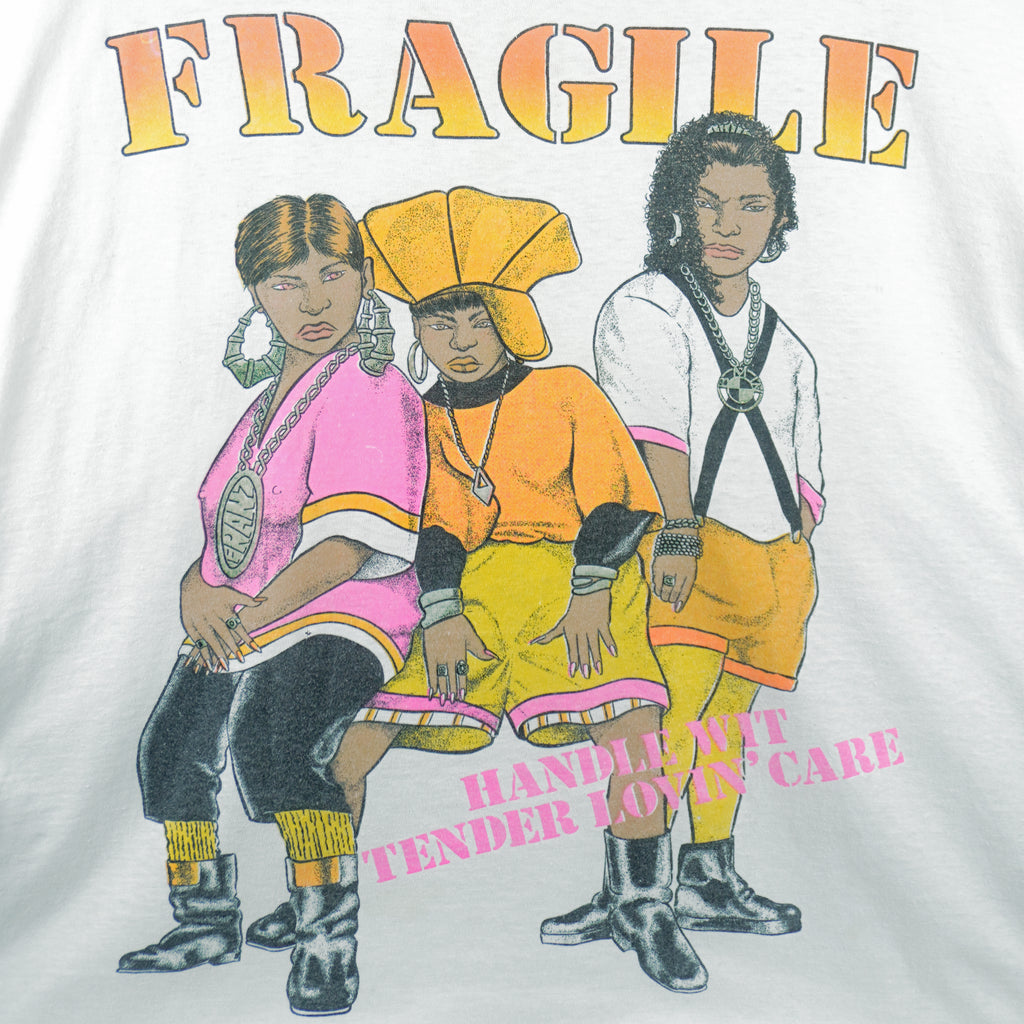 Vintage - Fragile Handle with Tender Lovin' Care Single Stitch T-Shirt 1990s Large Vintage Retro