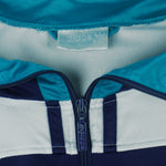 Adidas - Blue and white Big Logo Hooded Track Jacket 1990s Large Vintage Retro