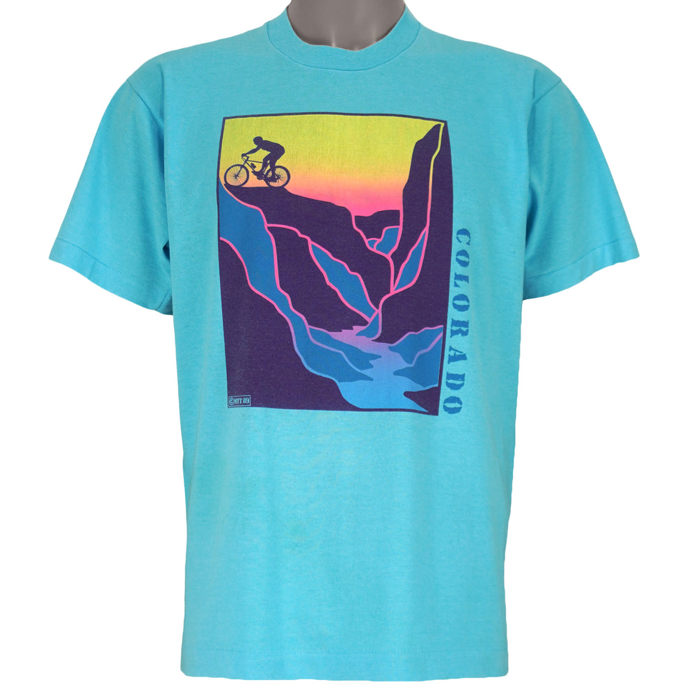 Vintage (Screen star best) - Colorado Mountain Biker T-Shirt 1990s Large Vintage Retro