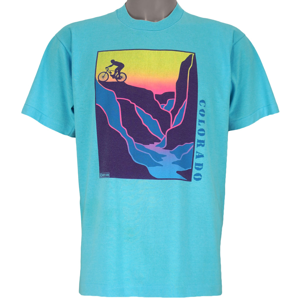 Vintage (Screen star best) - Colorado Mountain Biker T-Shirt 1990s Large Vintage Retro