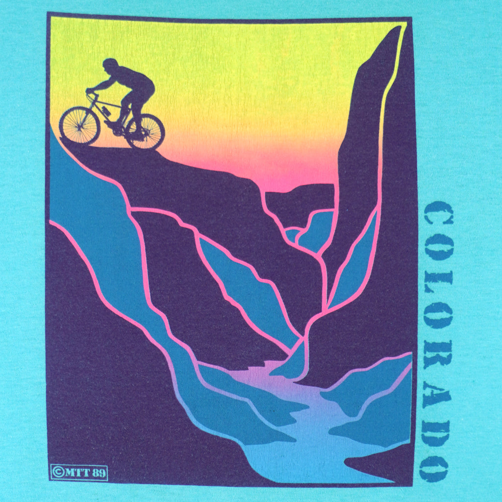 Vintage (Screen star best) - Colorado Mountain Biker T-Shirt 1990s Large Vintage Retro