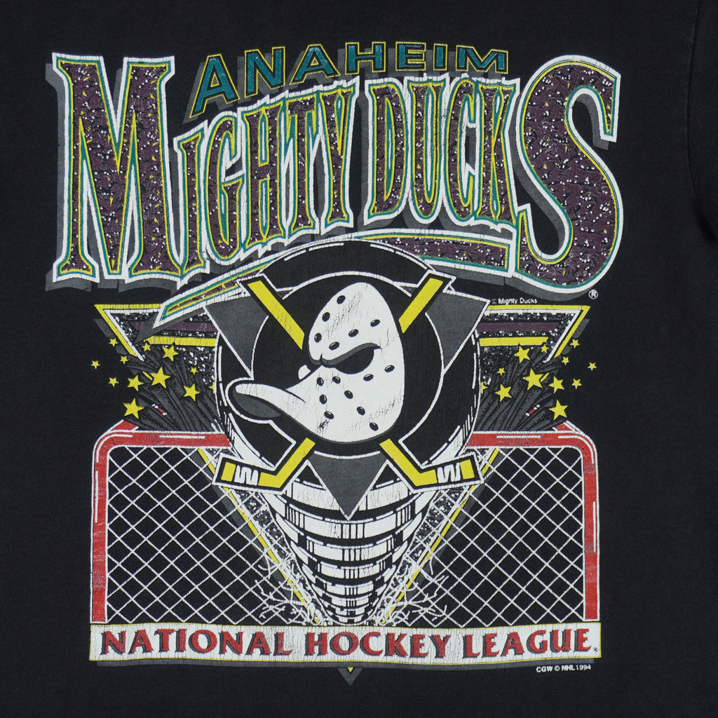 NHL (CGW) - Anaheim Mighty Ducks Big Logo T-Shirt 1994 Medium Vintage Retro Hockey