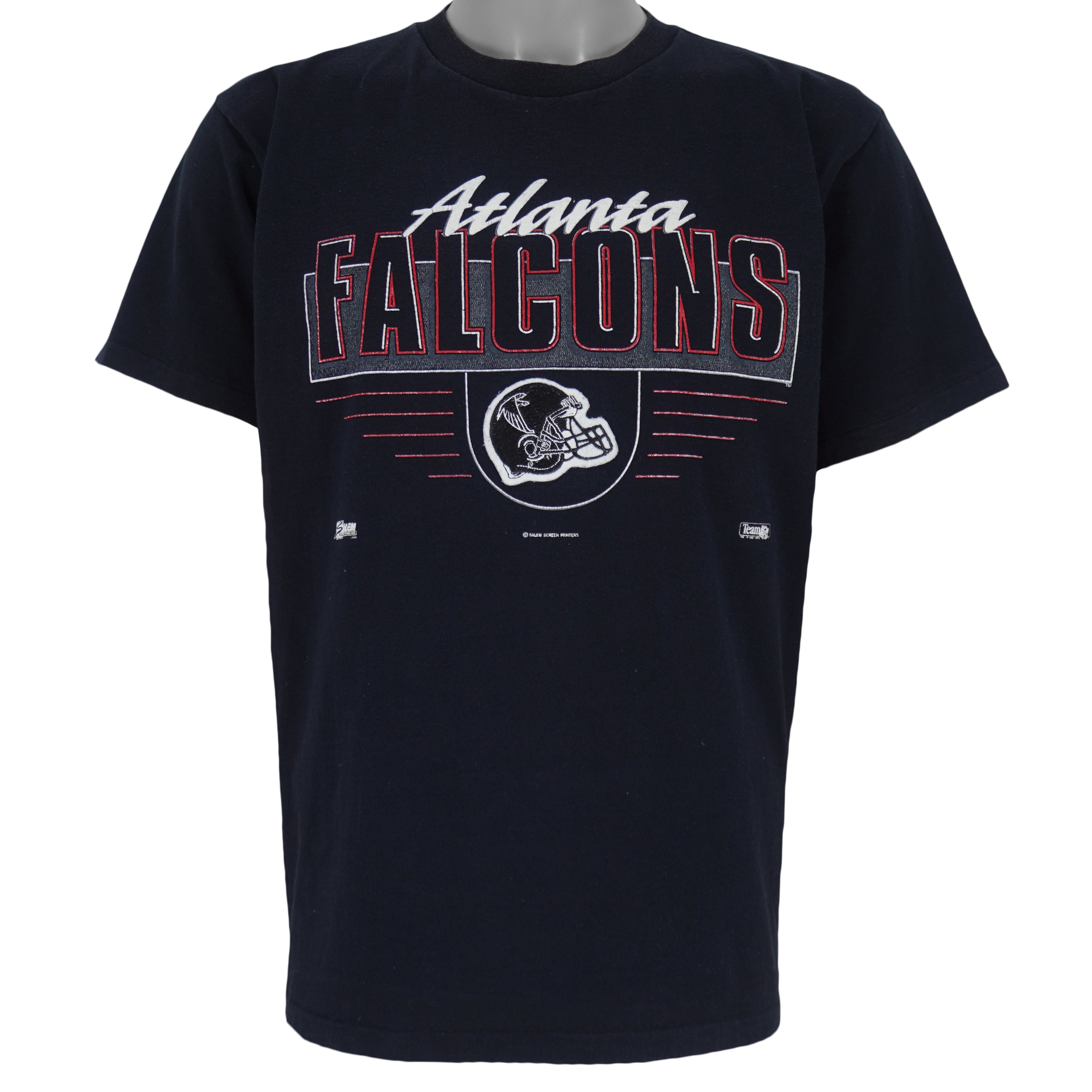 NFL (Salem) - Atlanta Falcons Helmet Single Stitch T-Shirt 1990s Large Vintage Retro Football
