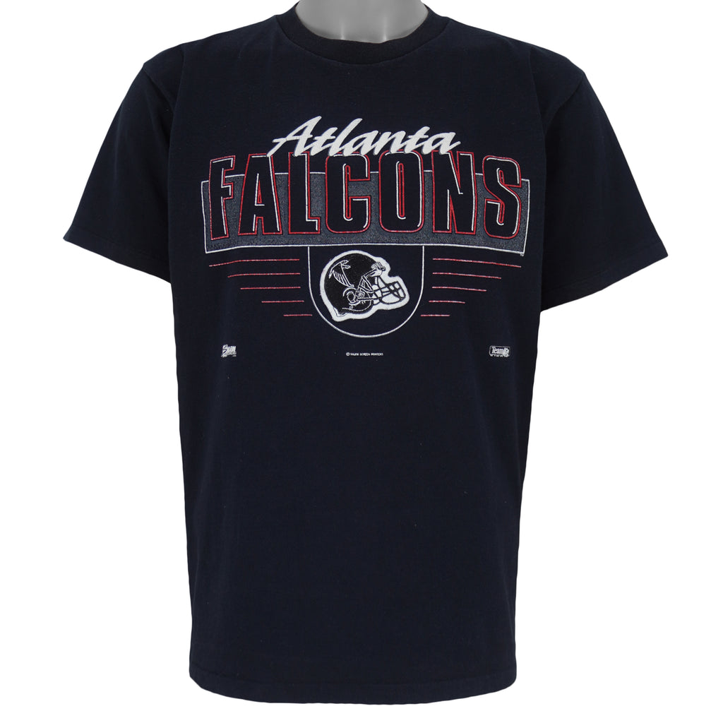 NFL (Salem) - Atlanta Falcons Helmet Single Stitch T-Shirt 1990s Large Vintage Retro Football