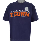 NCAA (Salem) Blue UConn Huskies Spell-Out T-Shirt 1990s X-Large Vintage Retro