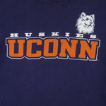 NCAA (Salem) Blue UConn Huskies Spell-Out T-Shirt 1990s X-Large Vintage Retro