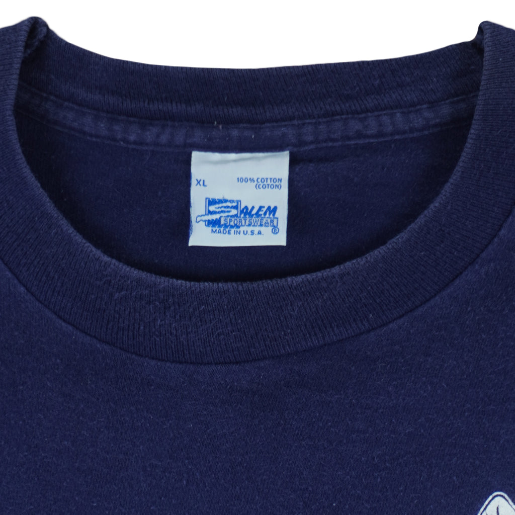NCAA (Salem) Blue UConn Huskies Spell-Out T-Shirt 1990s X-Large Vintage Retro