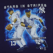 MLB (Lee) - New York Yankees Derek Jeter & Alex Rodriguez T-Shirt 2004 Large Vintage Retro Baseball