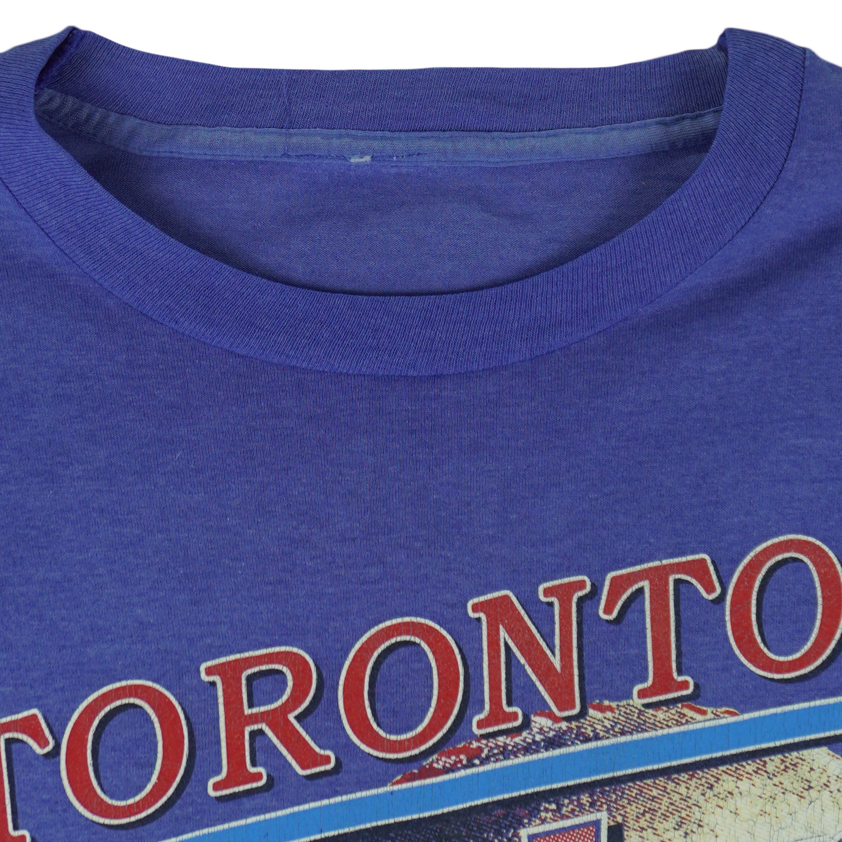 MLB - Toronto Blue Jays Big Logo and Spell-Out T-Shirt 1990s Large Vintage Retro Baseball