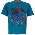 NBA (Salem) - Charlotte Hornets Aerial Assault Blue T-Shirt 1990s Medium Vintage Retro Basketball