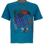 NBA (Salem) - Charlotte Hornets Aerial Assault Blue T-Shirt 1990s Medium Vintage Retro Basketball