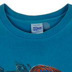 NBA (Salem) - Charlotte Hornets Aerial Assault Blue T-Shirt 1990s Medium Vintage Retro Basketball