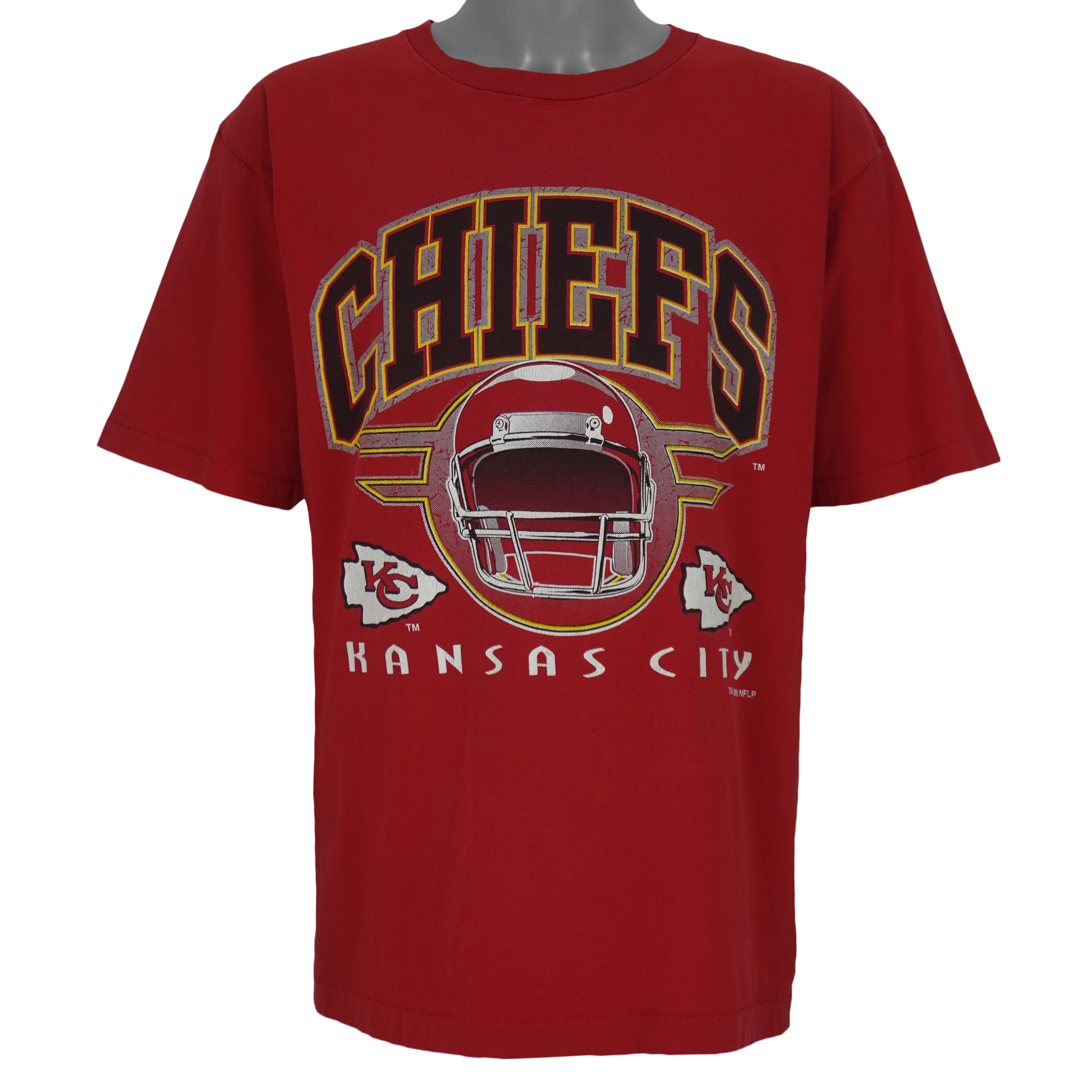 NFL (Logo 7) - Kansas City Chiefs Helmet T-Shirt 1995 X-Large Vintage Retro Football