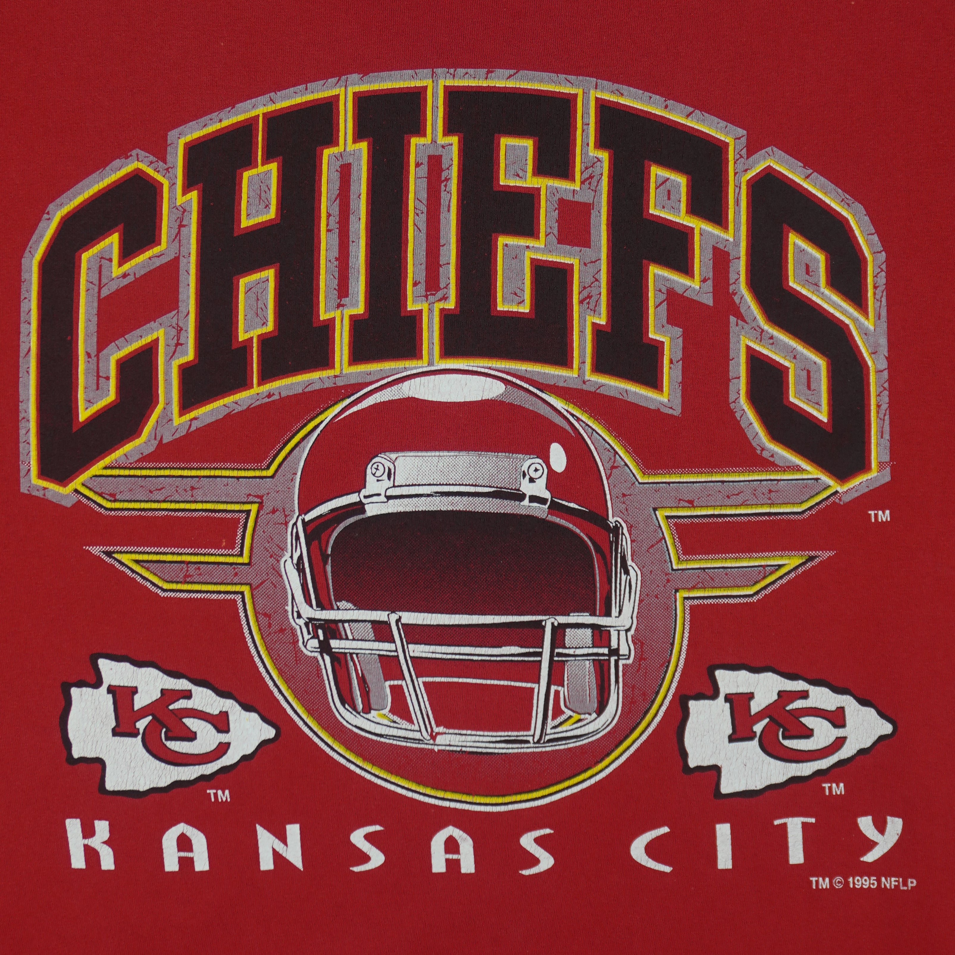 NFL (Logo 7) - Kansas City Chiefs Helmet T-Shirt 1995 X-Large Vintage Retro Football