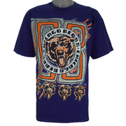 NFL (Magic Johnson T's) - Chicago Bears Big Logo T-Shirt 1990s Large Vintage Retro Football