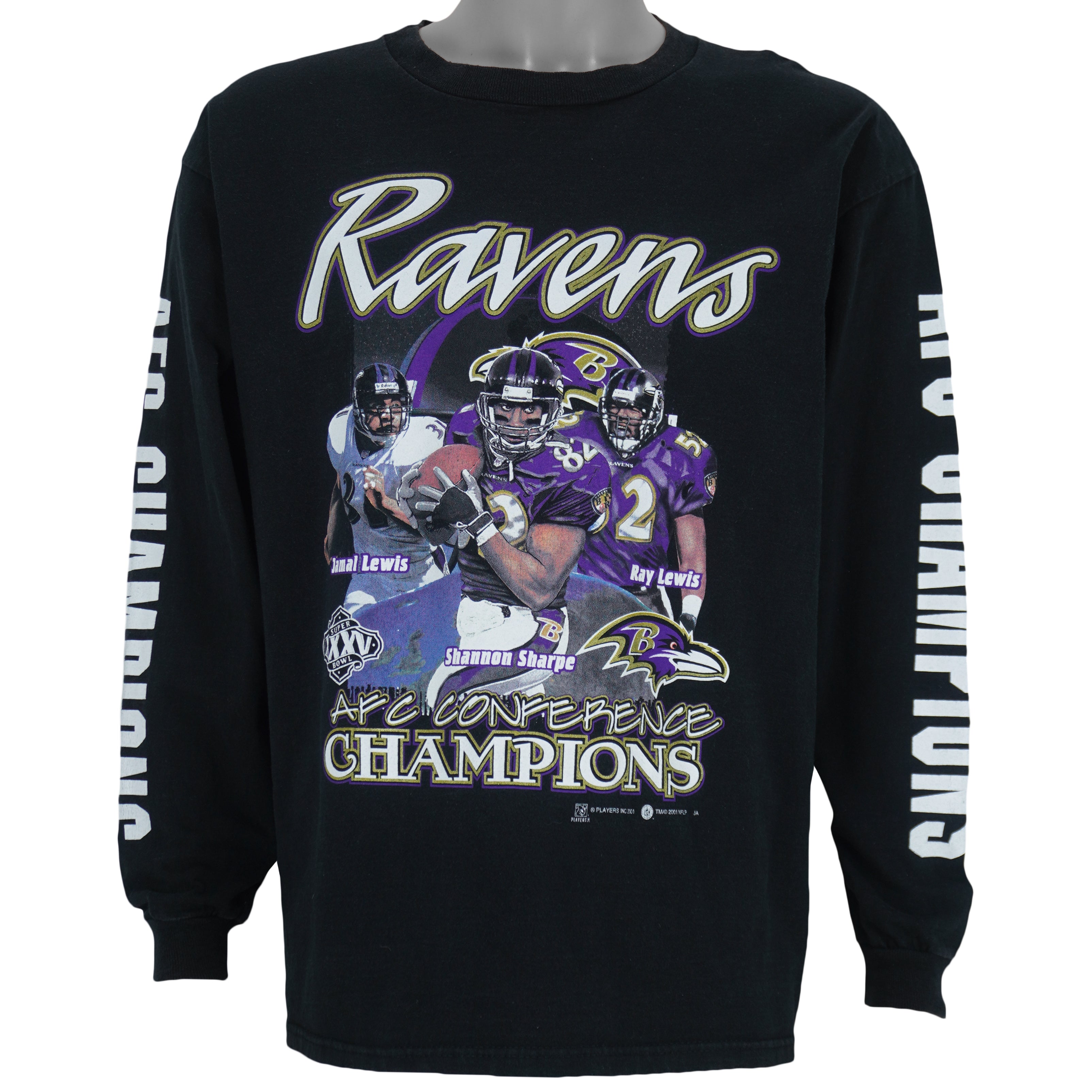 NFL (Delta) - Baltimore Ravens Ray Lewis Jamal Lewis Shannon Sharpe Sweatshirt 2001 Large Vintage Retro Football