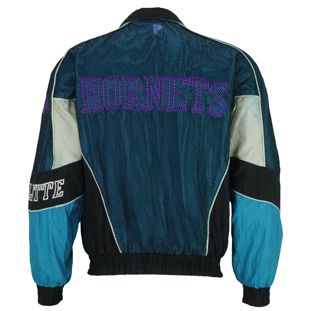 NBA (Pro Player) - Charlotte Hornets Embroidered Logo Windbreaker 1990s Small Vintage Retro Basketball