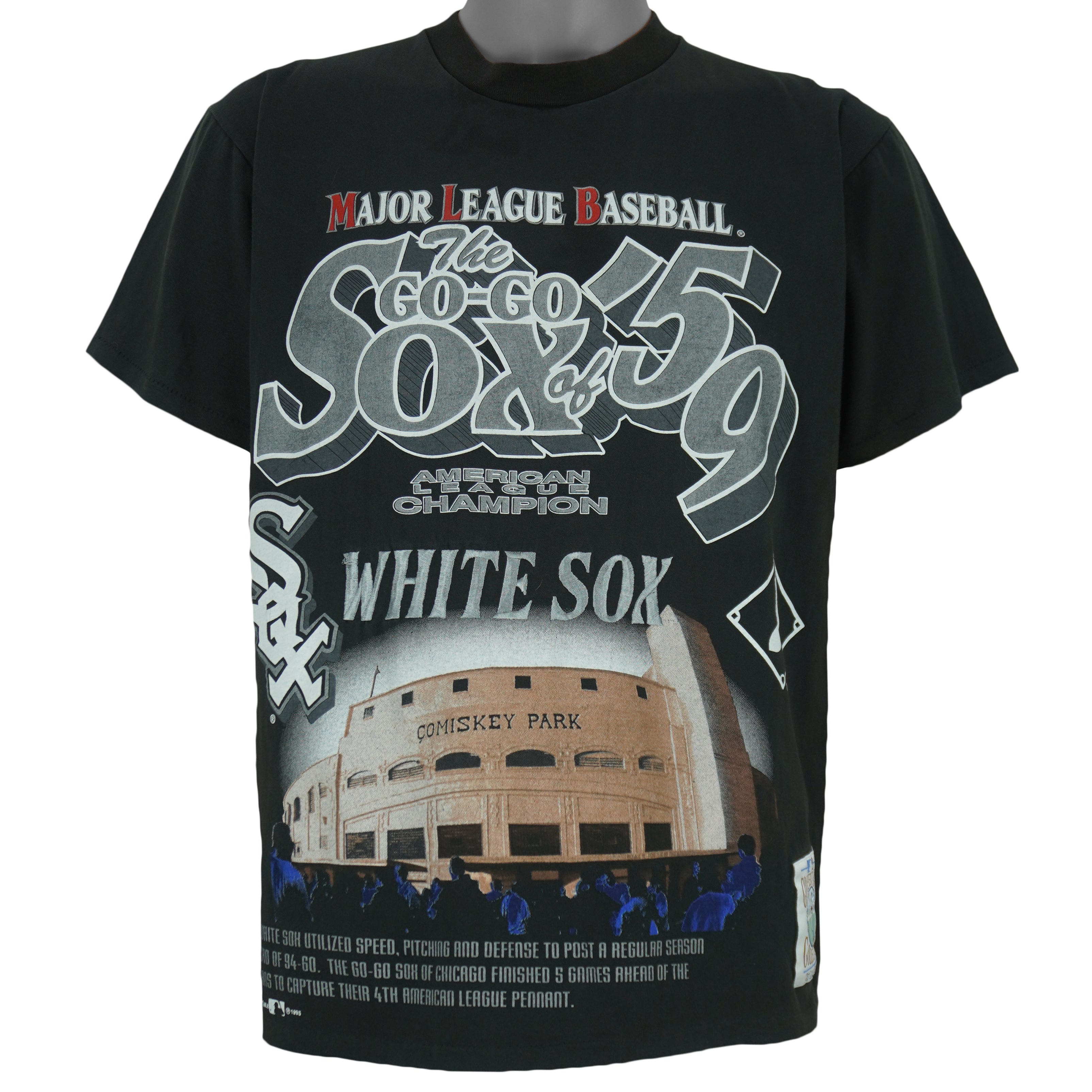 MLB (Team Rated) - Chicago White Sox The Go-Go Sox Of 59 Spell-Out T-Shirt 1995 Medium Vintage Retro Baseball